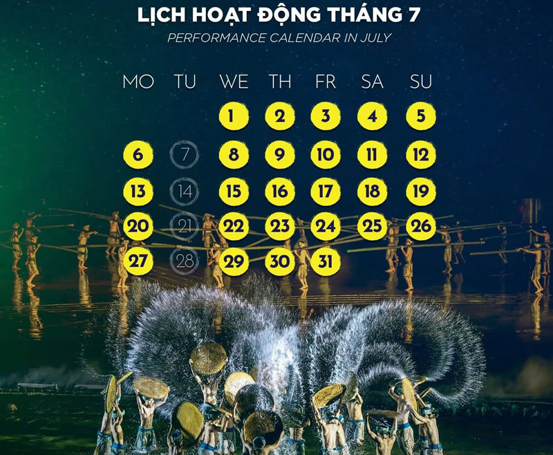 Lịch diễn ký ức hội an tháng 7 năm 2026